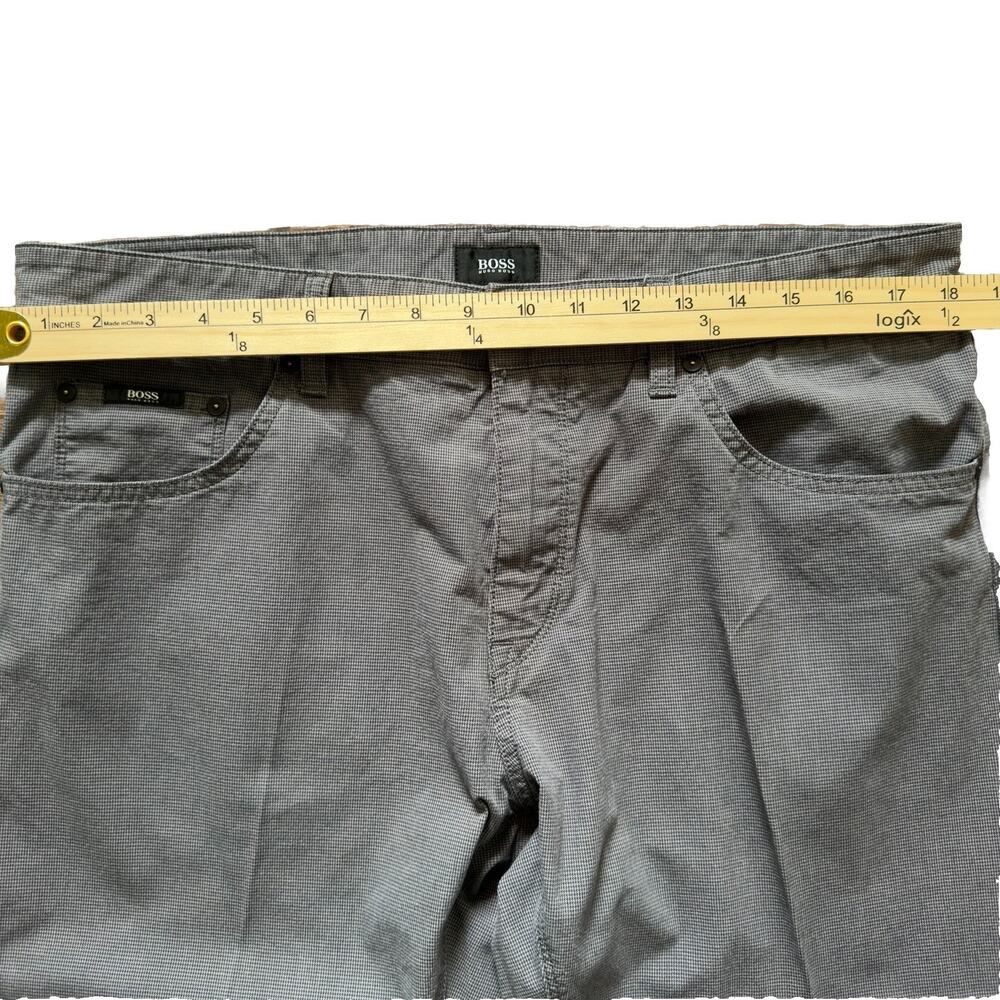 Hugo Boss Maine-10 Regular Fit Grey Micro-Pattern Stretch Pants Mens 36x34 - Picture 8 of 14